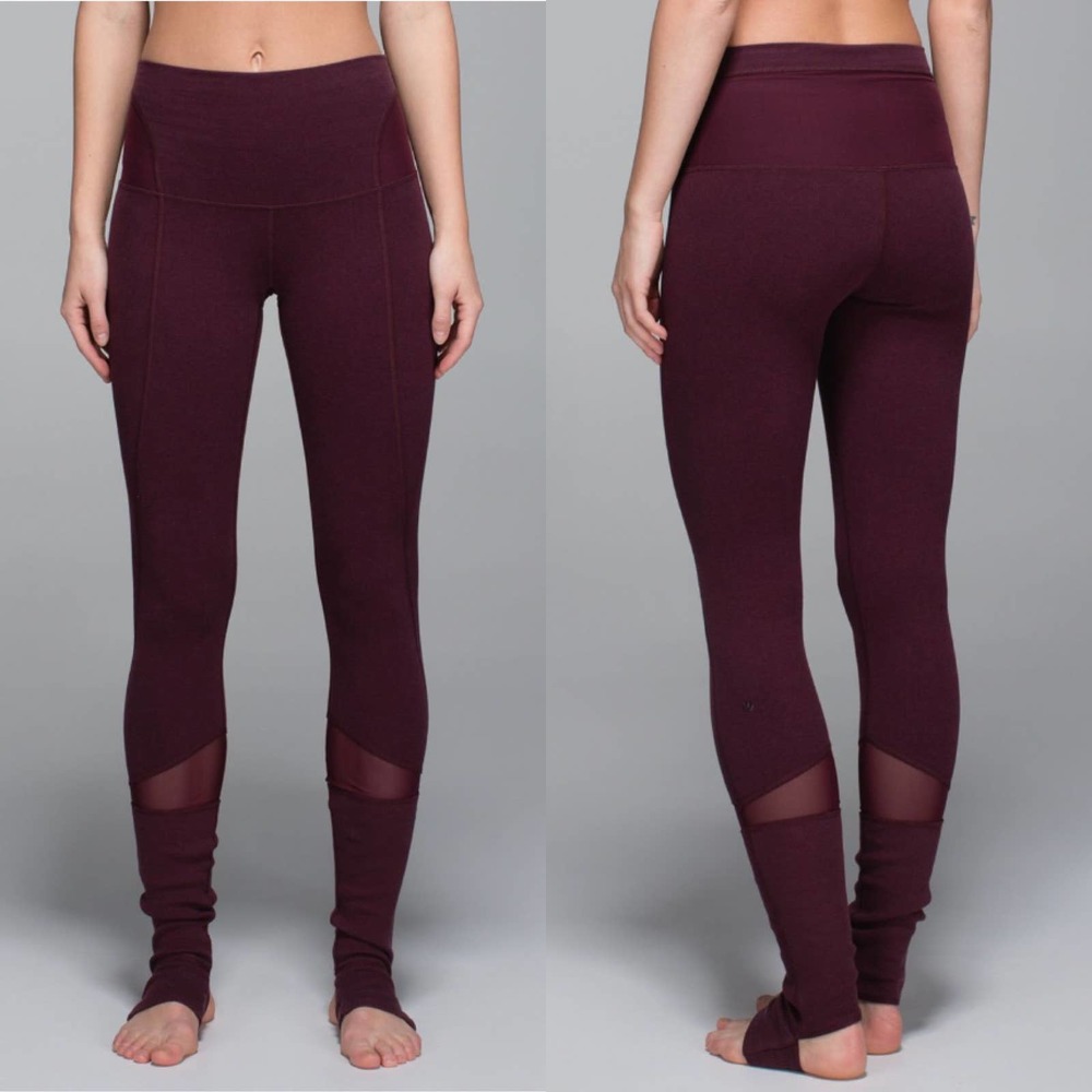 Lululemon Devi Yoga Pant Heathered Bordeaux Drama / Black Cherry Size 8